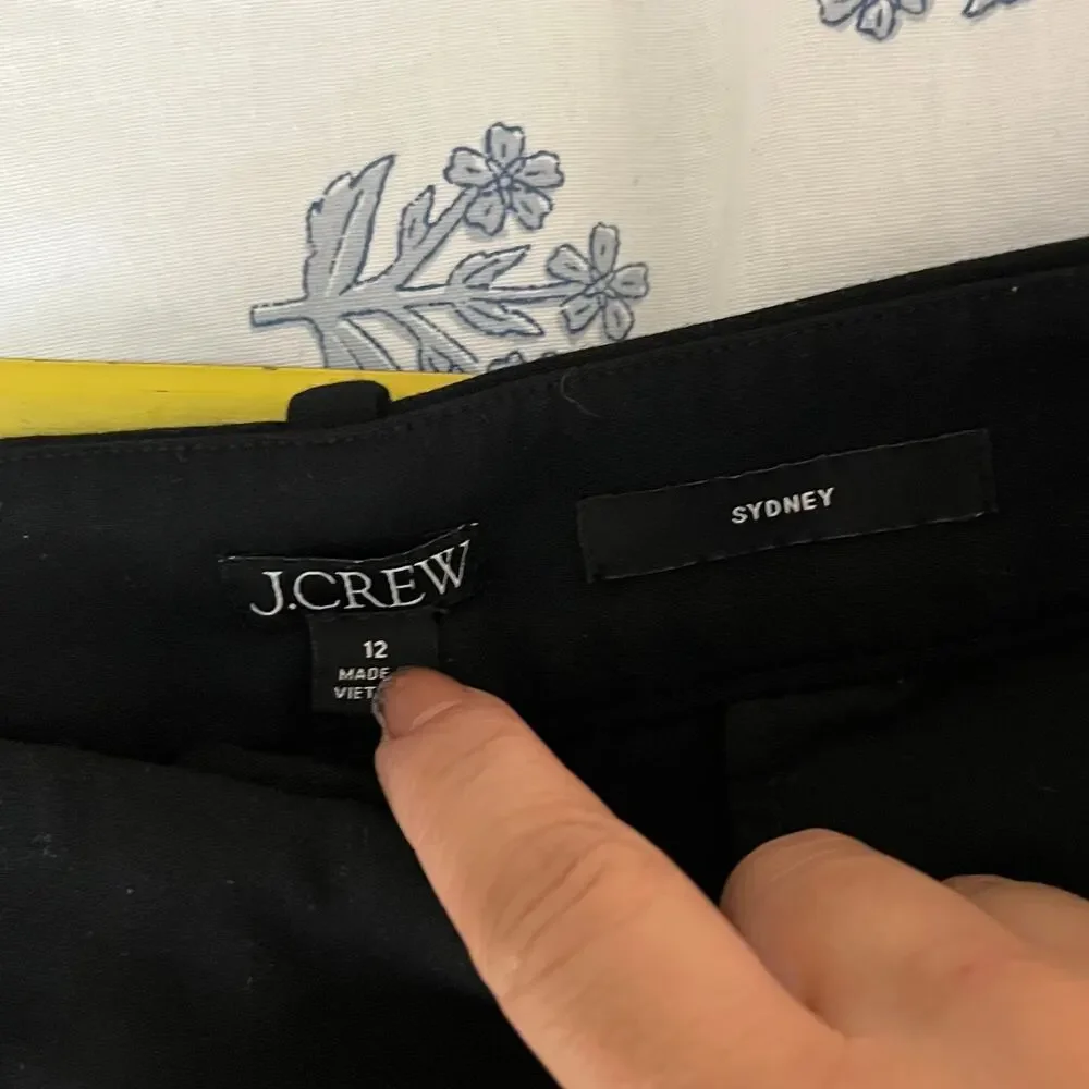 J.Crew Sydney Wide Leg Pants Preppy‎ Career High Rise Women Black 12